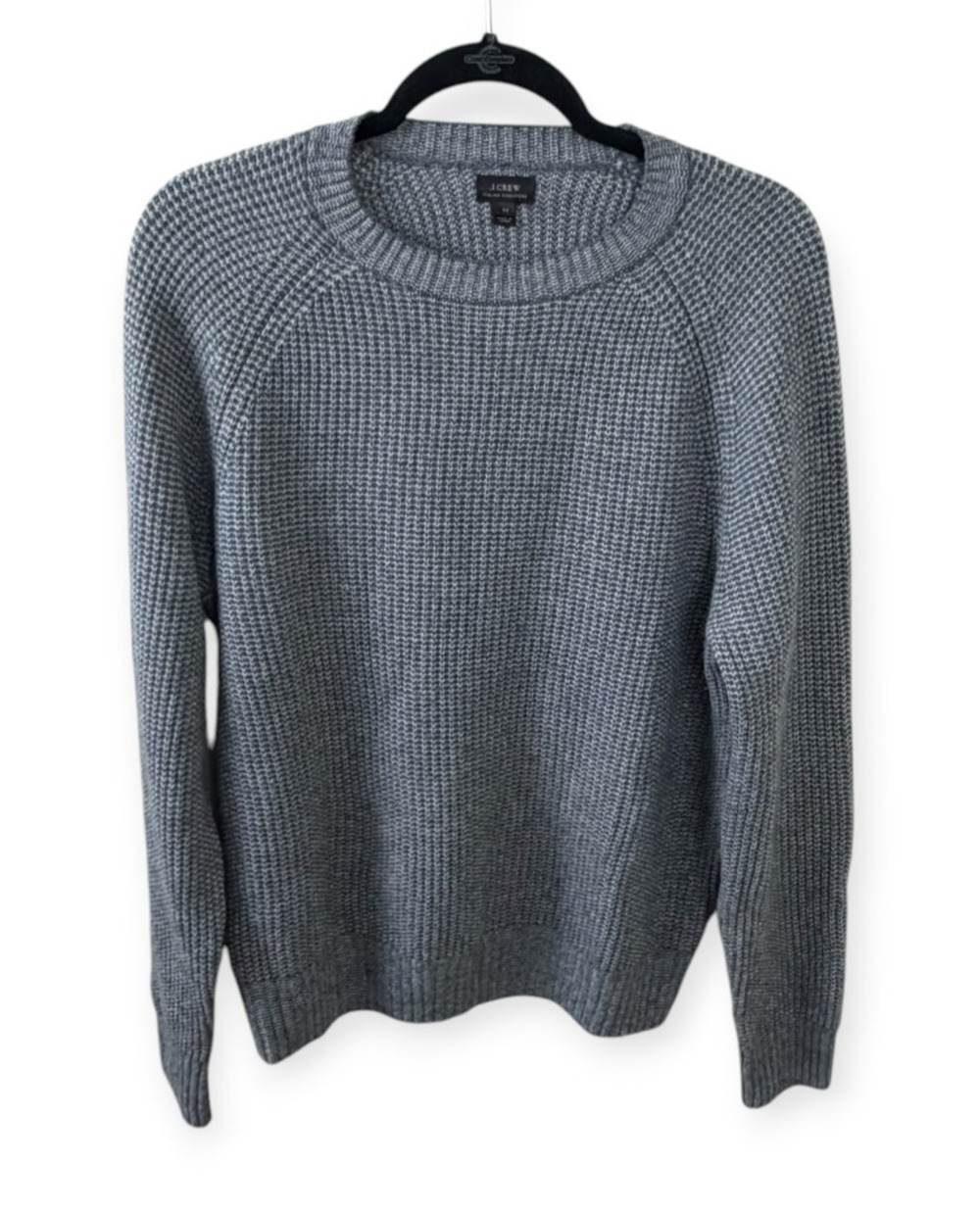 J Crew Italian 100% Cashmere Grey Sweater Size M Quiet Luxury Preppy